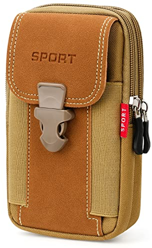 Multifunktionale Gürteltasche für Herren, Smartphonetasche Gürteltasche, Handy Gürteltasche für Outdoor, Wandern, Camping (Khaki)