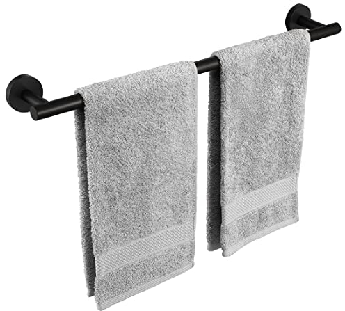 KES Handtuchhalter Schwarz Handtuchstange Edelstahl 18/8 Badetuchhalter Handtuch Halter 55cm Duschtuchhalter Wandmontage, A2000S55B-BK