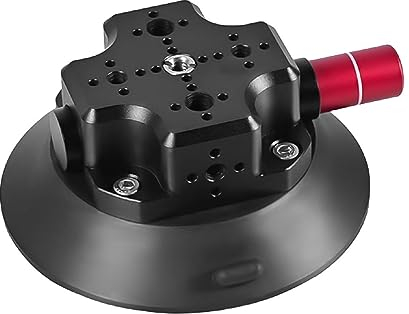 FAEFTY Supporto a ventosa per fotocamera auto con sgancio rapido a ventosa con 1/4 3/8 viti