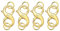 ALEXCRAFT Doppel Kettenverschluss Gold, Doppelter Hummerschere Spaltring Set Schmuckverschluss 925 Karabinerverschluss Groß Sprungring 14K Vergoldet Verschluss für Ketten Halskette Schmuckherstellung