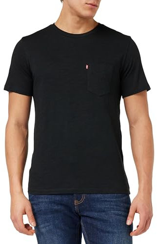 Levi's Herren Short Sleeve Classic Pocket Non Graphic TEES, Mineral Black, L EU