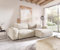 DELIFE Eckcouch Lanzo XL Cord Beige 270x180 cm Recamiere variabel mit Hocker