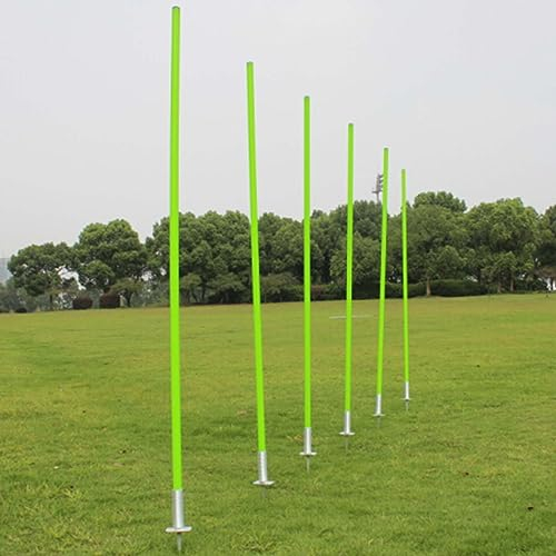 Pali da slalom, pali da calcio Paletti per l'allenamento del calcio su terreno erboso, Pali per l'allenamento dell'agilità per gli sport all'aperto e il fitness 6 pezzi, Bastoni per l'allenamento dell