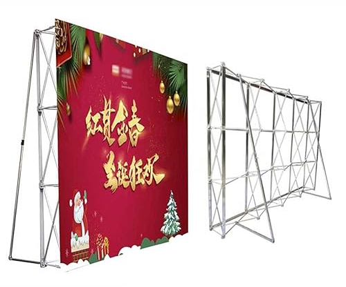 Tragbarer Hintergrund -Stand -Stand -Rahmen, Gerade Pop -up -Displayständer Aluminiumspannung Fabric Trade Show Ausstellungsausstellungsstand Rahmen Banner -Showrahmen (nur Stand) (Farbe : Silver, G