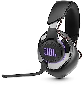 Jbl Quantum 810 - Auriculares inalámbricos para juegos con micrófono, Anc, controladores de neodimio de 50 mm, tiempo de reproducción de 43 horas, sonido envolvente dual, micrófono Boom, dongle