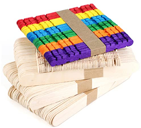 IWOWHERO 4 Kinder Diy Projekte Stick Eisstiele Jumbo-eis Am Stiel Bastelstäbchen Aus Holz Selber Machen Eis Am Stiel Handwerk Lutscherstangen Aus Holz Eisstöcke Aus Holz Leer Farbstift