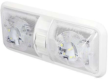12-V-LED-Deckenleuchte für Wohnmobile, 600 Lm, 48 Stück 2835 SMD-Glühbirnen, 3-Wege-Schalter, Einfache Installation, Energieeffizient mit 50.000 Stunden Lebensdauer (Weißes Licht