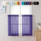 Chyhomenyc Tende a strati viola velate lunghe 61 cm, trattamento per finestre piccole per bagno, soggiorno, cantina, tasca corta per asta, pannelli da bar, 106 x 61 cm, 2 pannelli