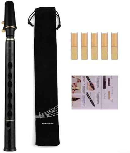 Taschensaxophon, stilvolles geprägtes Blumenmuster, C-Schlüssel, Saxophon, Mini-Größe und leicht, geeignet für alle Niveaus, Komplettpaket