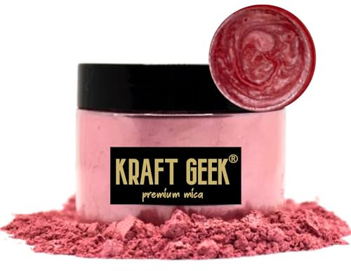 Rose Pink Premium Mica Powder 50g. Powder Dye for Epoxy Resin Pigment Natural Soap Colouring, Candle, Slime, Bath Bombs, Makeup, Nail, Fabric, Fabric dye, Wax Melts etc. (Grey)