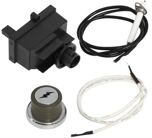 SafBbcue 65737 Zündkit für Weber Performer Platinum und Performer Deluxe (ab 2013), Grill-Ersatzteil für Weber Electronic 2-Outlet Zündsatz, ersetzt Weber 65737, schwarz