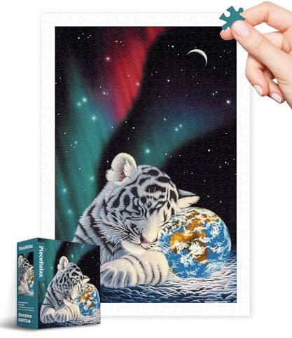 PieceRelax Plastic Jigsaw Puzzles for Adults 600 Pieces - Schim Schimmel - Earth Light Most Satisfying Table Games and Gifts No Puzzle Mat Required Extra Small Pieces [H3642]