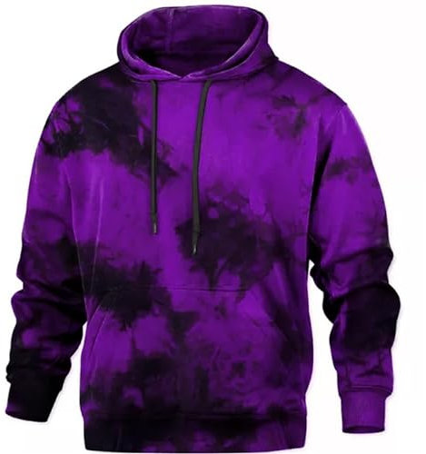 Hoodie Herren Oversize Baumwolle - Kapuzenpullover Herren Modern Tie Dye Druck Hoody Regular Fit Batik Pullover Loose Fit Fashion Langarmshirt Herbst Winter Sweatpullover Longsleeve Outdoor Shirts