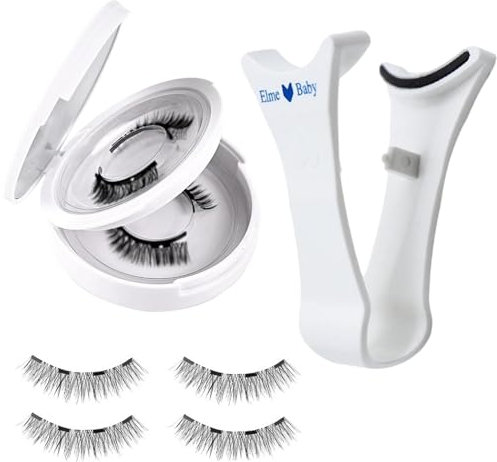 Magnetisches Wimpernset - magnetische Wimpern mit natürlichem Aussehen, Wiederverwendbare Magnetwimpern im natürlichen Look | Langlebig, Applikator Lieferumfang enthalten, 1 Paar, einfach zu tragen,