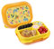 wooshwa Brotdose Kinder Snackbox mit Fächern, Bento Box Lunchbox Brotbox Kinder Auslaufsicher für Mädchen & Jungen, Perfekt für Schule & Kindergarten - 745ml BPA Frei (Gelbe Dschungel-Tiere)