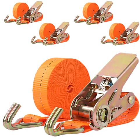 Putentfun Ratchet Straps with Hooks 1000KG/1T Heavy Duty Tie Down Straps