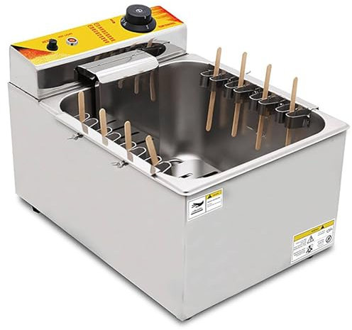 Commercial 12l Corn Cheese Hot Dog Sticks Fryer,Electric Deep Corn Dog Fryer Machinel,Hot Dog Stand,Hot Dog Stick Fryer,Adjustable Temperature Commercial Fryer