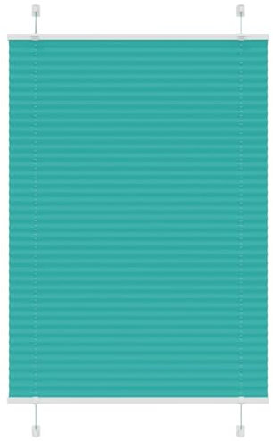 vidaXL Plissee Petrolgrün 90x100 cm Stoffbreite 89,4 cm Polyester, Faltrollo, Klemmfix, Plisseerollo, Jalousie, Rollo, Plisseerollo für Fenster