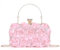 EVEOUT Satin Rose Clutch Tasche für Damen Elegante Satin Blume Hochzeitstasche mit Kette Rose Abendhandtasche für Party Abschlussball Brauttasche