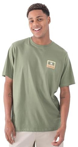 Hurley Mens Divide T-Shirt, Malverde, M EU