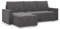 Mebligo - Ecksofa mit Schlaffunktion und Bettkasten NOTO, Cord Sofa L Form 231 cm Breit, Eckcouch Cord mit Schlaffunktion, Bonellfederkern, Universal Sofa Dunkelgrau