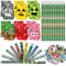 RNHDLY Pack of 86 Miner Video Game Party Bags, Pixel Party Bags Children with 12 Miner Pencils, 12 Video Game Gift Bags, 12 Game Bracelets and 50 Stickers, Gamer Theme Party Accessories