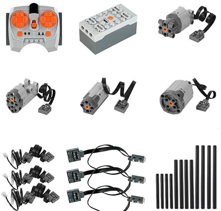 25-teiliges Elektrisches Technik Motoren Set mit Fernbedienung – Kompatibel mit Lego Technic & CADA – RC Power Functions für Fahrzeuge, Roboter & Bauprojekte – Geschenk für Kinder & Bastler