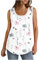 Vest Tops for Women Summer Tops Ladies V Neck Sleeveless T-Shirts Plus Size Floral Printed Casual Tank Top Loose Fit Soft Cotton Vests Gym Sports Camisole Tanks