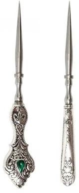 PANGBOER 2 punteruoli da cucito vintage da sarto con impugnatura ergonomica in metallo per lavori in pelle ricami e cuciture