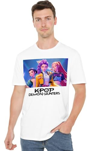 Kpop Demon Hunters Unisex K-pop Demon Hunters - Heroic Huntrix Huntr/X Unisex T Shirt, White T-Shirt