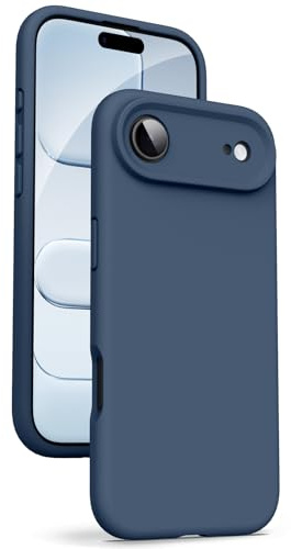 Supdeal Coque en Silicone Liquide pour iPhone Air, [Protection de la Caméra] [Coque en Microfibre] [Protection 4 Couches], Étui à Prise en Main Ultra-Mince et Confortable, 6,5, Bleu Foncé