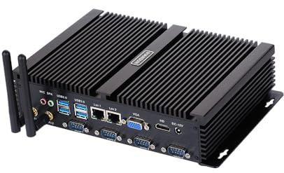 Fanless Industrial PC, Mini Computer, Intel Celeron 1037U, Windows XP / 11 or Linux Ubuntu, IM02, VGA, HDMI, 2 x LAN, 4 x COM, 4 x USB2.0, 4 x USB3.0, 4G RAM, 128G SSD