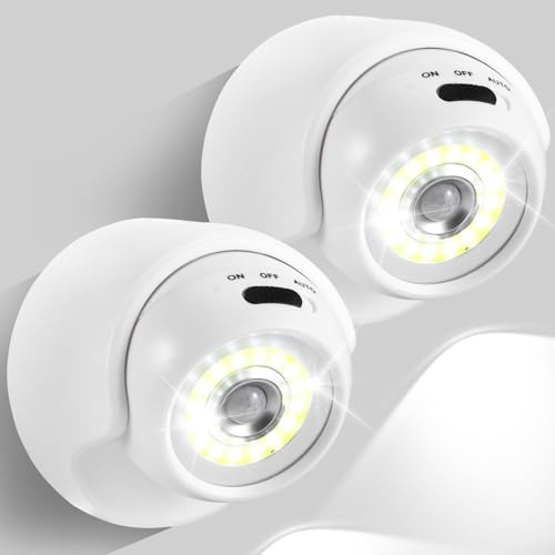 Motion Sensor Lights Outdoor, 360° Battery Powered Outdoor LED Security Light Pir Motion Sensor Spotlight, 130LM 6500K Battery Powered Lights for Patio Yard Garage Garden Pathway Porch