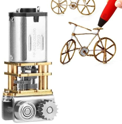 Fafeicy Moteur à Engrenages DC 12 V, Micro Moteur à Angle Droit en Métal, Couple élevé 11 Tr/min pour Jouets et Fauteuils Roulants RC