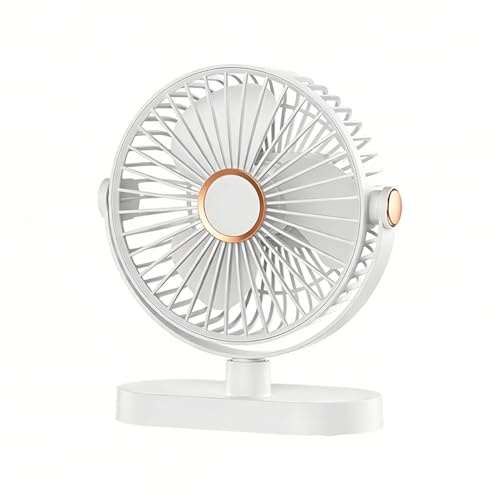 USB Desk Fan, Small Table Fan With Night Light, Mini Desktop Fans 4000mAh Rechargeable Battery, Portable Personal Fan 5 Speeds & 720° Rotation Quiet Mini Fan For Bedroom, Office, Camping & Kitchen