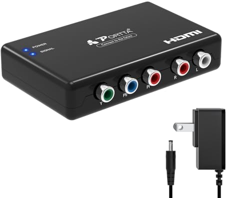 Portta PETRHP V1.3 Component RGB Plus R/L to HDMI Converter Support 1080i for DVD PS3 - Not for Windows 10