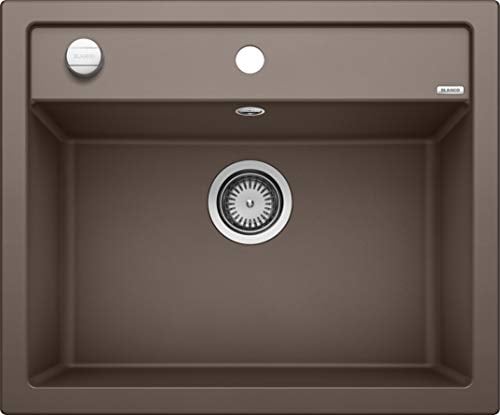 Blanco 515066 Fregadero con Moderno Diseño para Armarios Bajos – De SILGRANIT –, Marrón, 60 cm de Ancho
