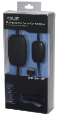 Asus N90W-01 COMBO CAR CHARGER Caricabatteria Auto per Notebook e Tablet, Nero/Antracite