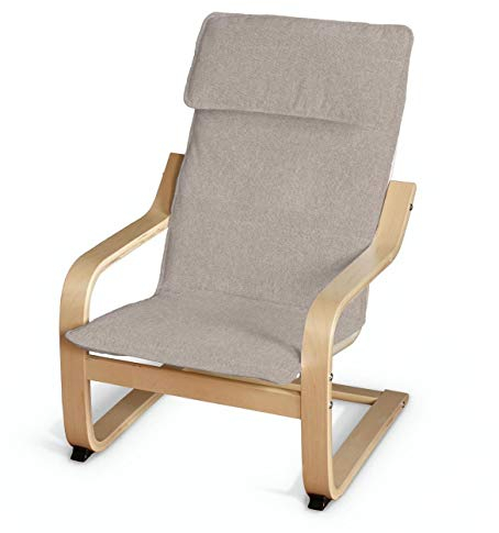 dekoria Ersatz für Kissen für den Kindersessel Poäng Sesselhusse passend für Modell Klappsta beige-grau