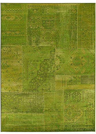 Schöner Vintage Patchwork Web Teppich Grün 8640 60 Dekowe (240 x 170 cm)