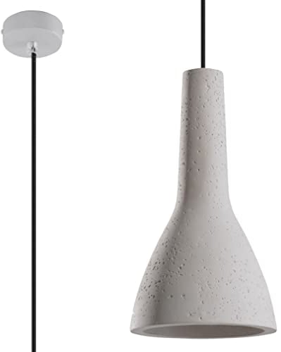 SOLLUX Hängelampe EMPOLI Deckenbeleuchtung Betonlampe LED-Glühbirne Minimalistisches Design Einfache Installation Graue Farbe 17x17x132 cm, Grau
