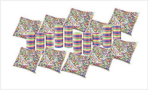 GICAPARTY - STELLE FILANTI E CORIANDOLI PER FESTE DI COMPLEANNO, CAPODANNO, PARTY, CARNEVALE, FESTE BAMBINI ECC (20PEZZI 10 stelle filanti 10buste coriandoli 100gr)