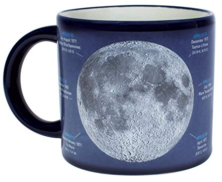 Mondkrater Kaffeebecher | Die coole Mond-Thermo Kaffee-Tasse & Tee-Becher in groß ca. 350ml | XXL Tasse | Moon Coffee Mug | Geschenk für Geburtstag, Einschulung, Weihnachten, Valentinstag