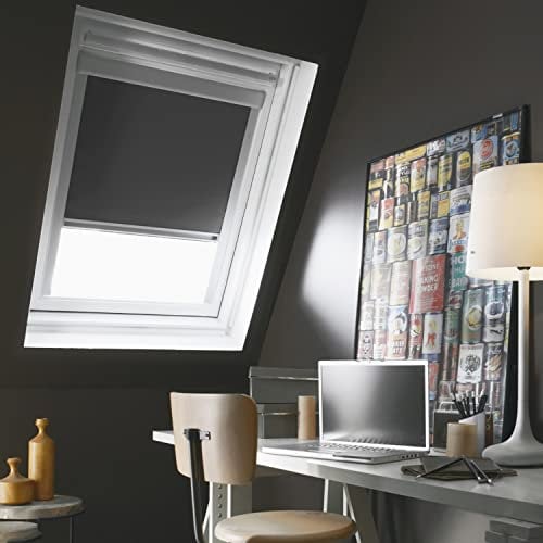 MADECOSTORE Store de Toit occultant Cadre alu Compatible VELUX® K - Gris Anthracite - L78 x HMK04