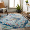 Surya Palma Vintage Teppich groß - Teppich Wohnzimmer 200x274 cm, Esszimmer, Schlafzimmer - Orientalischer Teppich Boho Style - Carpet Living Room, Bunter Muster, Blau, Fuchsie, Senfgelb, und Orange