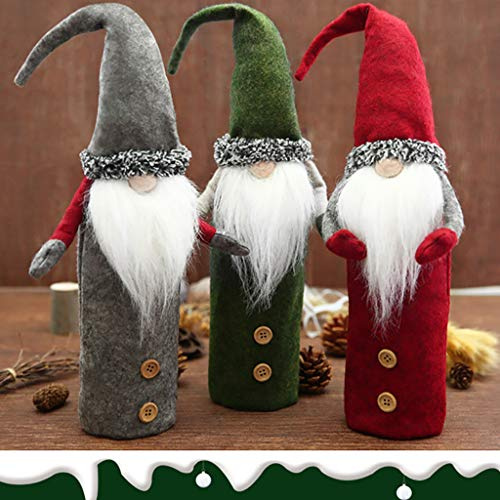 carol -1 1/3 Stück Weihnachten Gnomes Weinflaschen Bezug Weihnachten Flaschen Deko Party Restaurant Weinflasche Flaschenanzug Flaschenüberzug Weihnachtsmann Hut Flaschebeutel Flaschetasche Geschenk