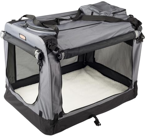 MaxiBox 140 * 90 * 110cm, Transportbox, COOL PET, Hundebox, Hundehütte, Hundekiste, Box für Hund (grau)