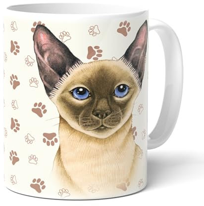 power gift SIAMESE Tazza da caffè, tazze divertenti, tazza da cane, tazza con animali, perfetta come regalo per gli amanti dei cani/tazzine da caffè/tazza in ceramica/carlino