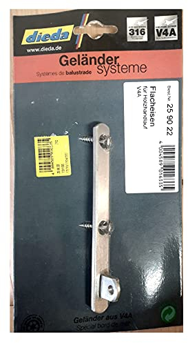 Flacheisen für Holzhandlauf V4A ca 13 cm lang 15 mm breit