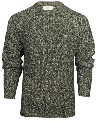 Xact Maglione Torsione Girocollo a Maglia Grossa con Maniche Raglan per Uomo (Khaki) XXL